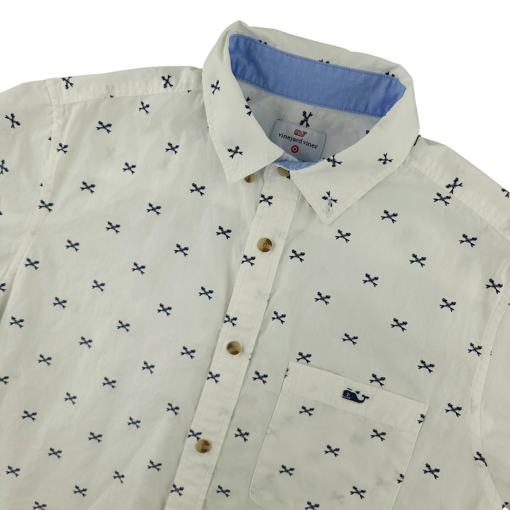 Vineyard Vines Shirt Mens S White Nautical Oars Short Sleeve Button Up Target